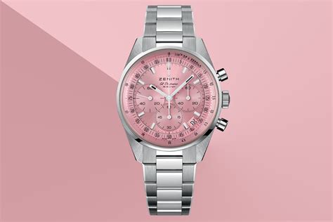 pink breast cancer watches with fake diamonds|Zenith Chronomaster Original Pink for Breast Cancer .